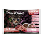 Pawsome Kitten natvoer 85g multipack 2 x rundvlees & 2 x kalkoen Pawsome Kitten natvoer 85g multipack 2 x rundvlees & 2 x kalkoen