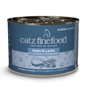 Catz Finefood Classic Senior Nassfutter für ältere Katzen 200g Dose N°05 Lachs & Huhn