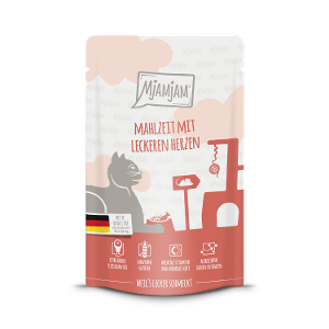 Mjamjam Katten Maaltijdzakje 125g - Maaltijd met smakelijke hartjes