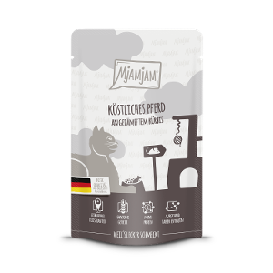 Mjamjam Katten Maaltijdzakje 125g - Heerlijk paard met gestoomde pompoen