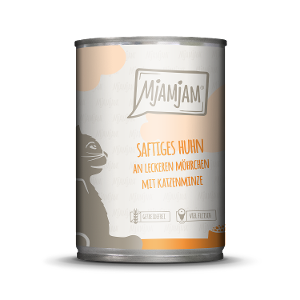 Mjamjam Katten Maaltijd Blik 400g - Sappige kip met heerlijke worteltjes