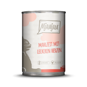 Mjamjam Katten Maaltijd Blik 400g - Maaltijd met smakelijke hartjes