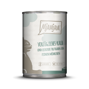 Mjamjam Katten Maaltijd Blik 400g - Uitstekend kalfsvlees met heerlijke kalkoen