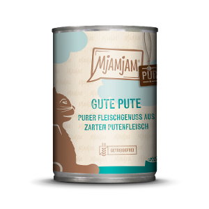 Mjamjam Puur Vlees Kattenblikje 400g - Puur vleesgenot - goede pure kalkoen