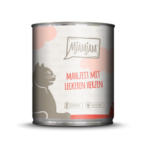 Mjamjam Katten Maaltijd Blik 800g - maaltijd met hartjes