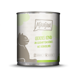 Mjamjam Katten Maaltijd Blik 800g - rundvlees & Pompoen
