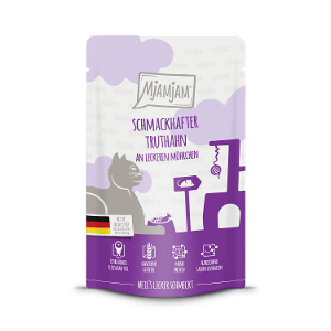 Mjamjam Katten Maaltijdzakje 125g - Lekkere kalkoen met heerlijke worteltjes