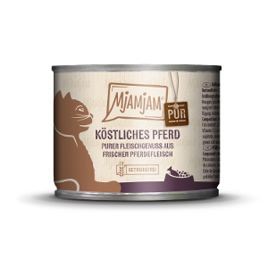 Mjamjam Puur Vlees Kattenblikje 200g - Puur vleesgenot - heerlijk puur paard