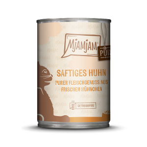 Mjamjam Puur Vlees Kattenblikje 400g – Puur vleesgenot – pure sappige kip