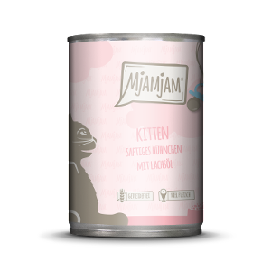 Mjamjam Kitten Blik 400g Kitten - sappige kip met zalmolie