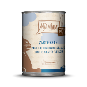 Mjamjam Puur Vlees Kattenblikje 400g - Puur vleesgenot - pure malse eend