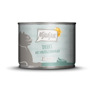 Mjamjam Katten Maaltijd Blikje 200g -Insect - met uitstekend kalf