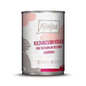 Mjamjam Katten Maaltijd Blik 400g - Culinair wild en kalkoen met verse veenbessen