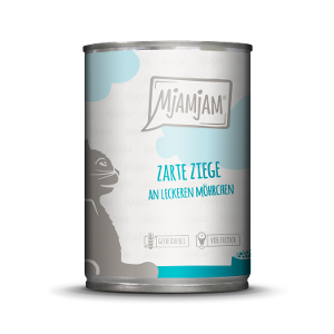 Mjamjam Katten Maaltijd Blik 400g - Malse geit met heerlijke worteltjes
