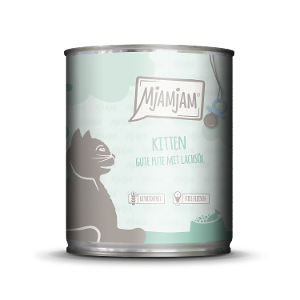 Mjamjam Kitten Blik 800g kalkoen met zalmolie