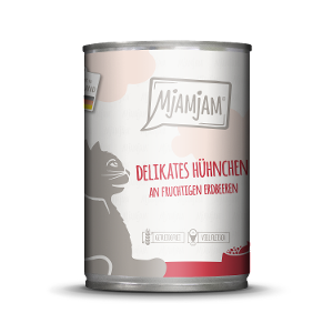 Mjamjam Katten Maaltijd Blik 400g Kip met aardbeien