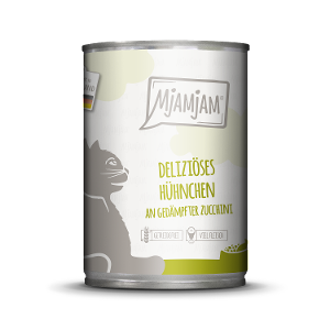 Mjamjam Katten Maaltijd Blik 400g Kip met courgette
