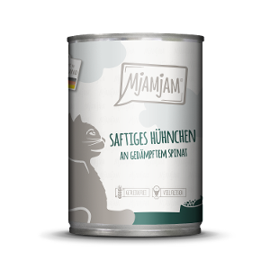 Mjamjam Katten Maaltijd Blik 400g Kip met spinazie