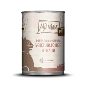 Mjamjam Puur Vlees Kattenblik 400g Struisvogel puur