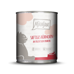 Mjamjam Katten Maaltijd Blik 800g Kip met aardbeien Mjamjam Katten Maaltijd Blik 800g Kip met aardbeien