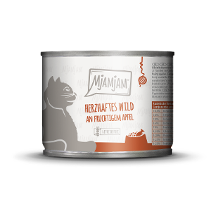 Mjamjam Katten Maaltijd Blikje 200g wild met appel