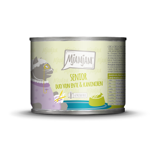Mjamjam Senior natvoer kat DUO van eend & konijn 200g