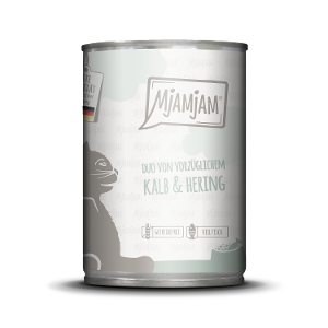 Mjamjam Katten Maaltijd Blik 400g DUO van kalfsvlees & haring