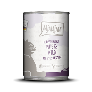 Mjamjam Katten Maaltijd Blik 400g DUO van kalkoen & wild