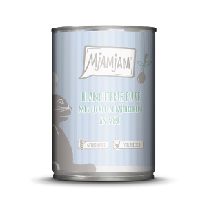 Mjamjam Saus Feest Kat 380g -Geblancheerde kalkoen met heerlijke worteltjes in saus
