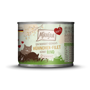 Mjamjam Duett natvoer kat 200g Hühnchen-Filet küsst Rind