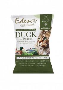 Eden Feline Feast kattenbrokjes 70g probeerverpakking eend & sardine