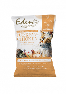 Eden Feline Feast kattenbrokjes 70g probeerverpakking kalkoen & kip