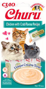 Inaba Churu Puree Kip met krab 4 x 14g