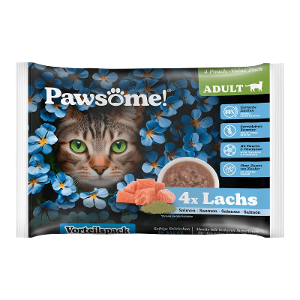 Pawsome Adult natvoer kat 85g 4 x zalm multipack