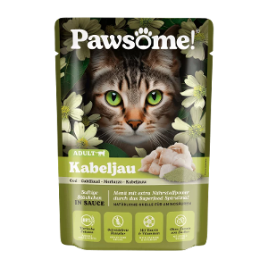 Pawsome Adult natvoer kat 85g kabeljauw