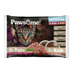 Pawsome Senior natvoer kat 85g multipack