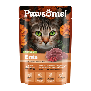 Pawsome Adult natvoer kat 85g eend