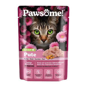 Pawsome Adult natvoer kat 85g kalkoen