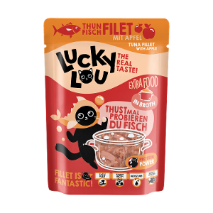 Lucky Lou Extrafood zakje 70g  tonijn met appel in bouillon