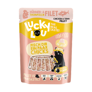 Lucky Lou Extrafood zakje 70g tonijn & kipfilet in gelei