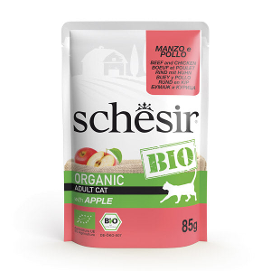 Schesir Bio natvoer kat 85g rund & kip