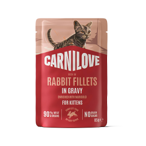 Carnilove katten zakjes in gravy 85g konijn kitten
