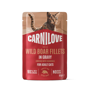 Carnilove katten zakjes in gravy 85g wild zwijn