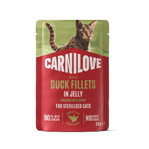 Carnilove katten zakjes in jelly 85g eend sterilised