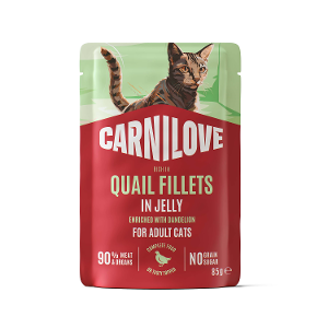 Carnilove katten zakjes in jelly 85g kwartel