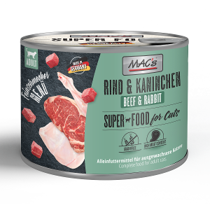 Mac's Cat Fijnproever blik 200g rund & konijn