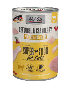 Mac's Katten Natvoer Blikjes 400g gevogelte & cranberry