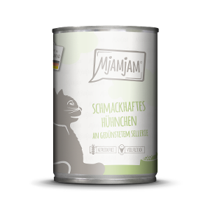 Mjamjam Katten Maaltijd Blik 400g Kip met bleekselderij