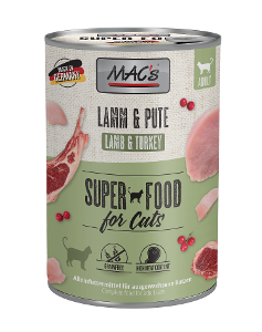 Mac's Katten Natvoer Blikjes 400g lam & kalkoen