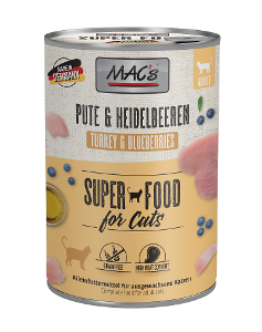 Mac's Katten Natvoer Blikjes 400g kalkoen & bosbessen